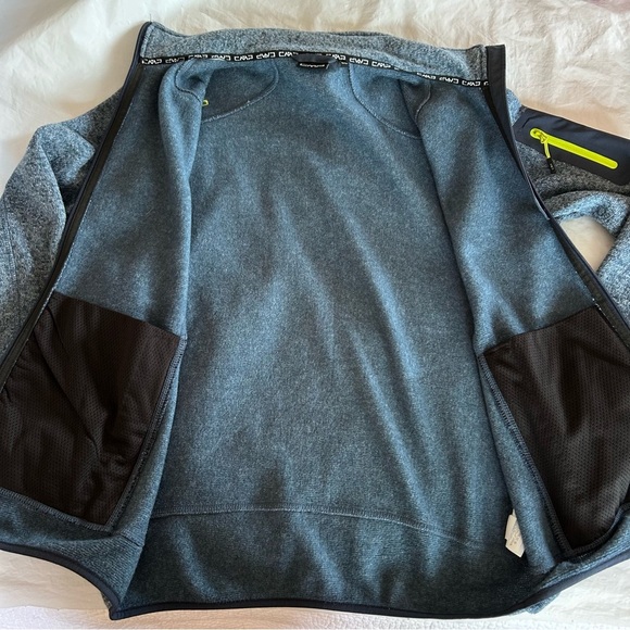CMP Men’s Knit-Tech Fleece Jacket Heather Blue Size L Outdoor Gorpcore Italy - Picture 9 of 13